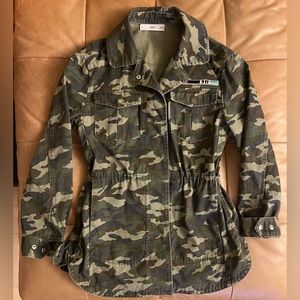 Mango camouflage utility cargo jacket size: xxs
